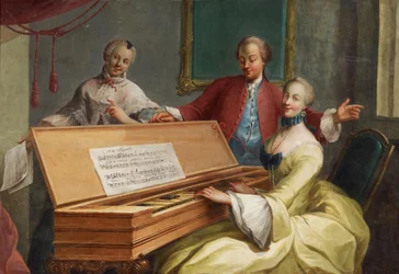 „Aria Allegretto“. Vornehme Dame am Cembalo